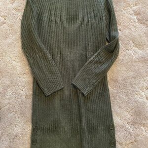 I  Knit Long Sleeve Knit Dress in Green small